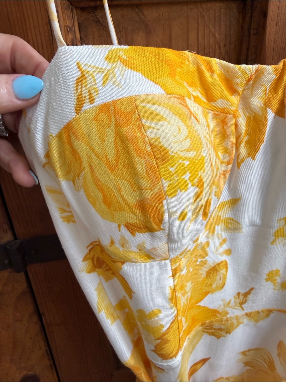 ANTONIO MELANI White and Yellow Floral Tie-Shoulder Sundress - Picture 6 of 11
